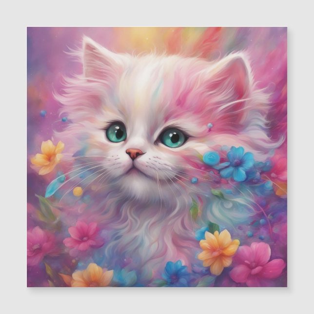 Beautiful Fluffy White Cat (Front)