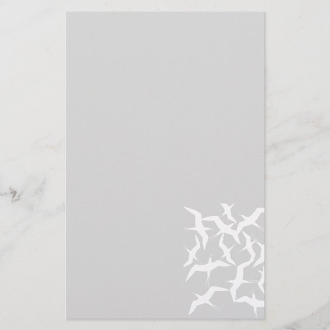 Beautiful Flying Birds Pattern Product Stationery (Front)