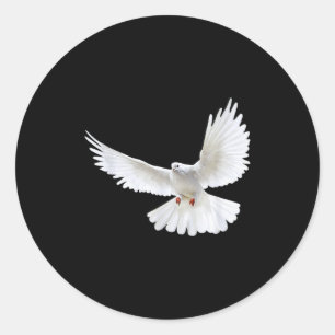 Beautiful Flying Peaceful White Dove Photo Silhoue Classic Round Sticker