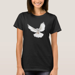 Beautiful Flying Peaceful White Dove Photo Silhoue T-Shirt