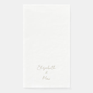 Beautiful Font Gold Text Wedding Napkin
