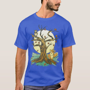 Beautiful Forest Art Owl Fo Autumn T-Shirt