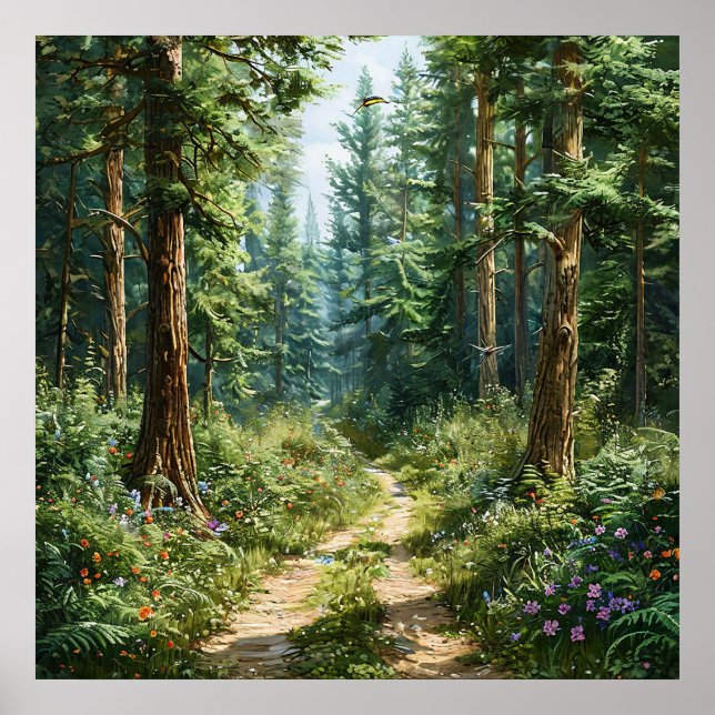 Beautiful forest landscape poster (Front)