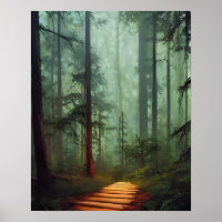 Beautiful Forest Path Digital Art