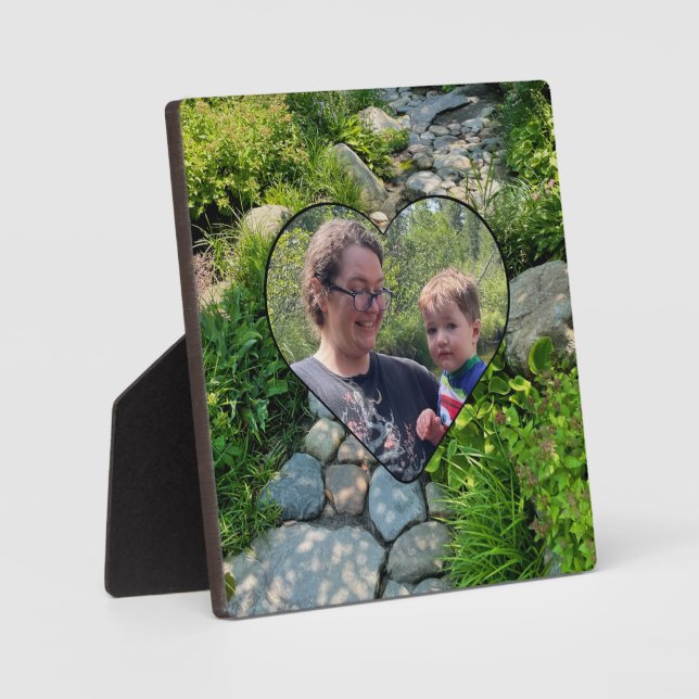 Beautiful forest photo sunlit trees photo template plaque (Front)