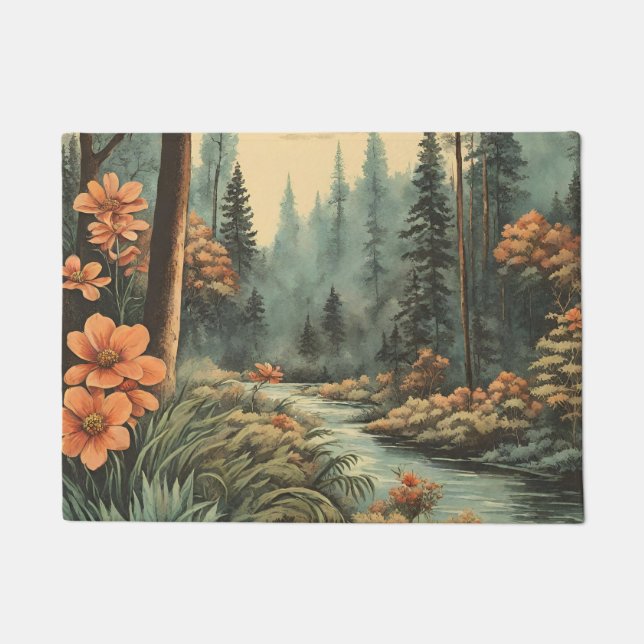 Beautiful Forest River Landscape  Doormat (Front)