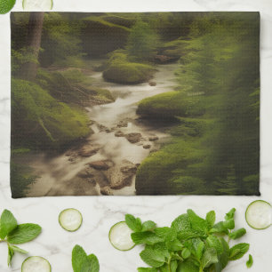 Beautiful Forest Scene Tea Towel