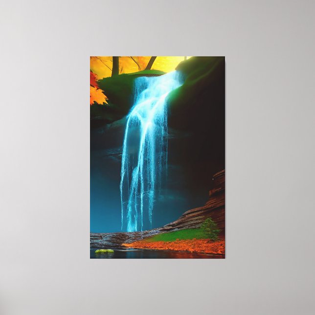 Beautiful Forest Waterfall Wall Art Fall Creek (Front)