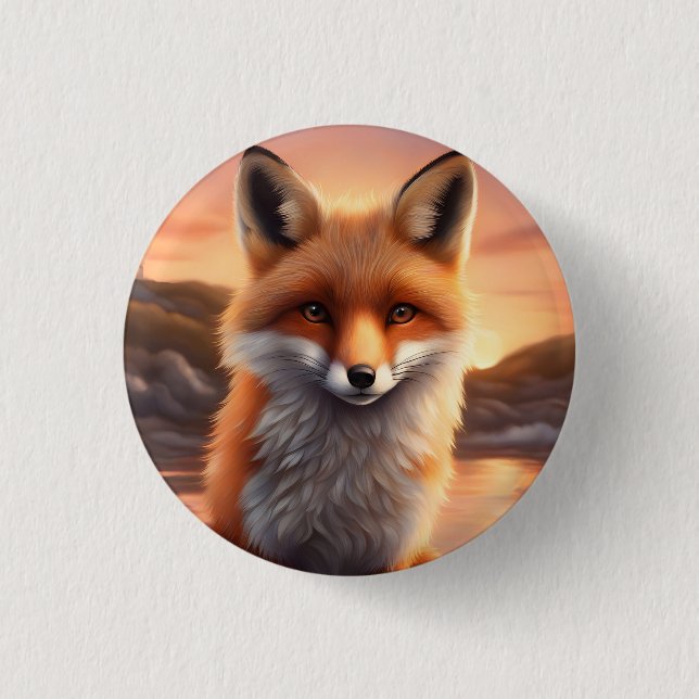 Beautiful Fox 3 Cm Round Badge (Front)