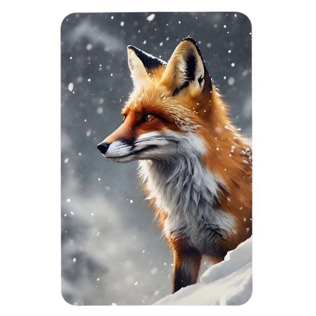 Beautiful Fox in Snow  Magnet (Vertical)