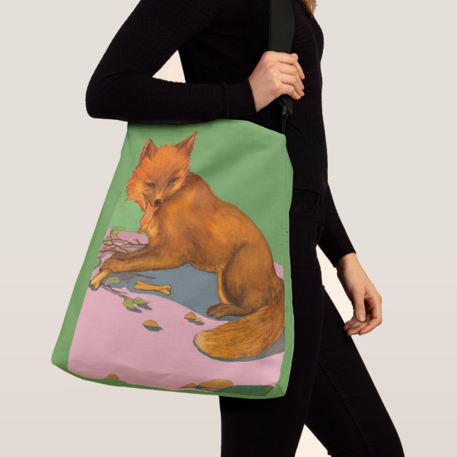 beautiful fox print crossbody bag (Close Up)