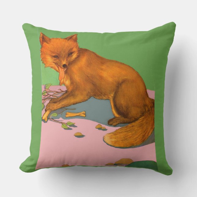 beautiful fox print cushion (Front)