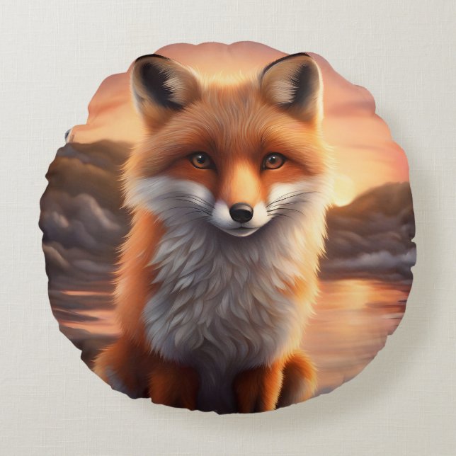 Beautiful Fox Round Cushion (Front)