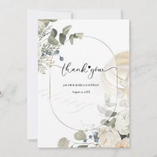 Beautiful frame, modern thank you  ,Flat Thank  Card