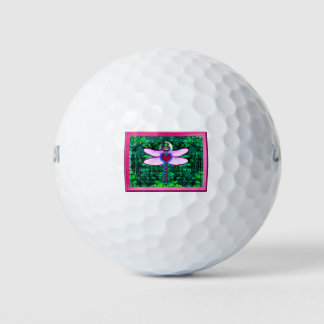 Beautiful Framed “Crackel Framed Dragonfly” Artwor Golf Balls