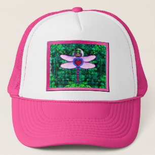 Beautiful Framed “Crackel Framed Dragonfly” Artwor Trucker Hat