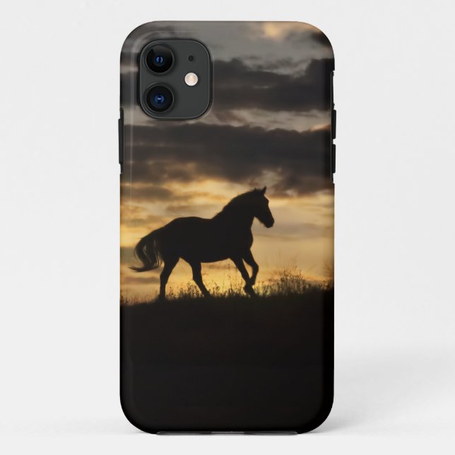 Beautiful Free Horse Sunset Silhouette Case-Mate iPhone Case (Back)