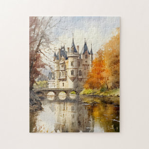 Beautiful French Castle Watercolor Puzzle