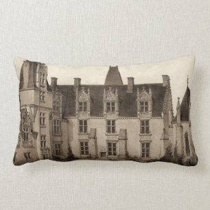 Beautiful French Chateau in Sepia Tones Lumbar Cushion