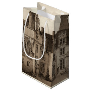 Beautiful French Chateau in Sepia Tones Small Gift Bag