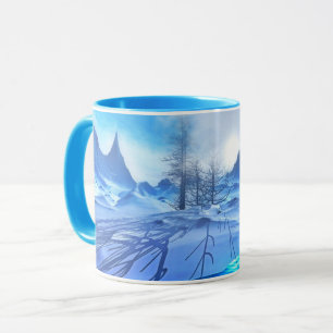 Beautiful Frosty Blue Winter Snow Scene Coffee Mug