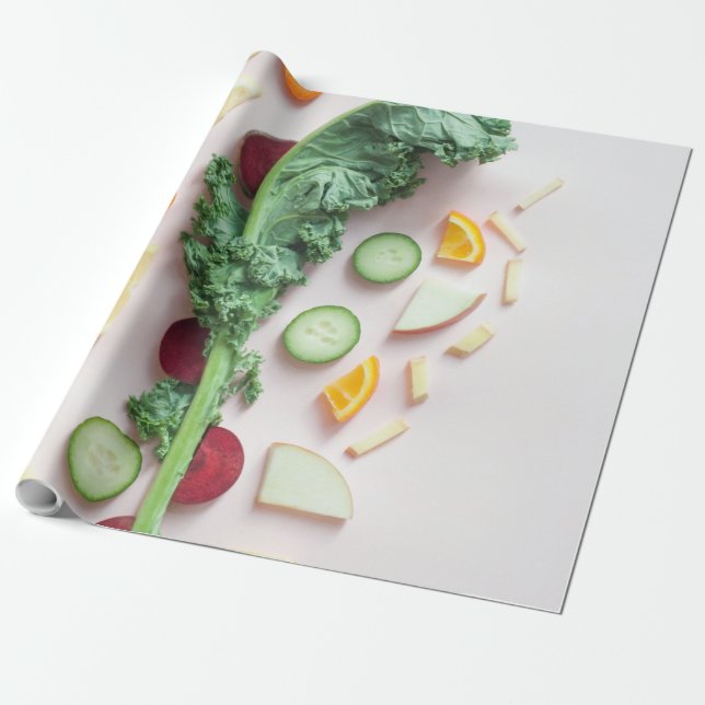 Beautiful Fruits Wrapping Paper (Unrolled)