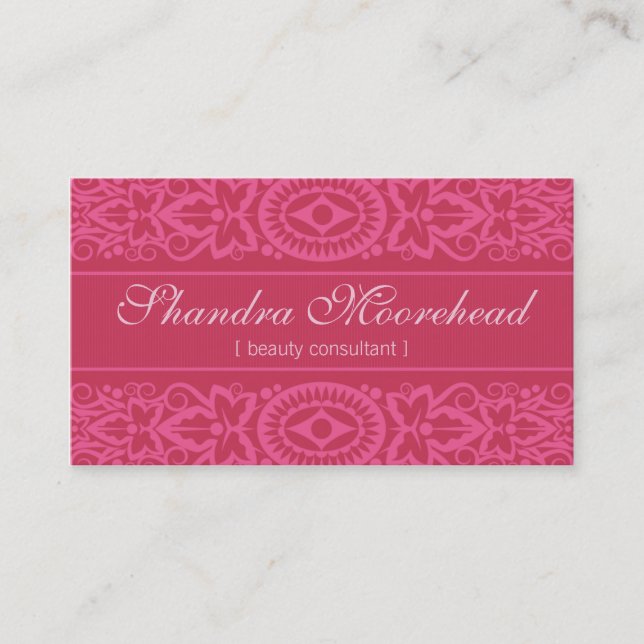 Beautiful Fuchsia Beauty Consultant Business Card (Front)