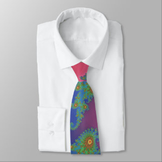 Beautiful Funky Rainbow Coloured Fractal Art Tie