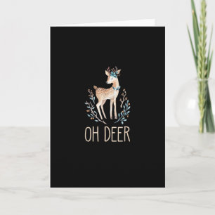 Beautiful Funny Deer Oh Deer Modern Design Card