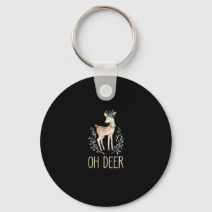 Beautiful Funny Deer Oh Deer Modern Design Key Ring