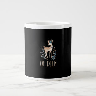 Beautiful Funny Deer Oh Deer Modern Design  Large Coffee Mug