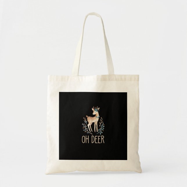 Beautiful Funny Deer Oh Deer Modern Design Tote Bag (Front)