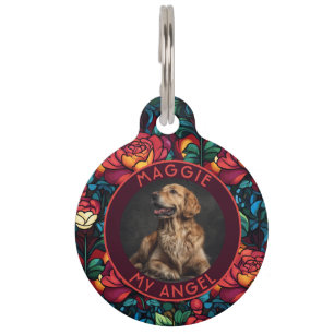 Beautiful Fur Dad Gift Rose Pet Tag