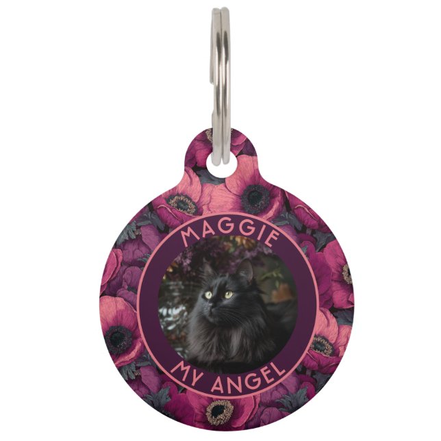 Beautiful Fur Parent Gift Anemone Print Pet Tag (Front)