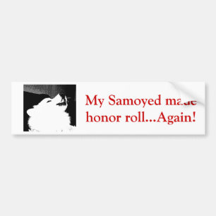 Beautiful furry Samoyed white dog Bumper Sticker