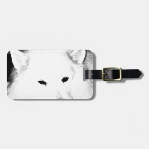 Beautiful furry Samoyed white dog Luggage Tag