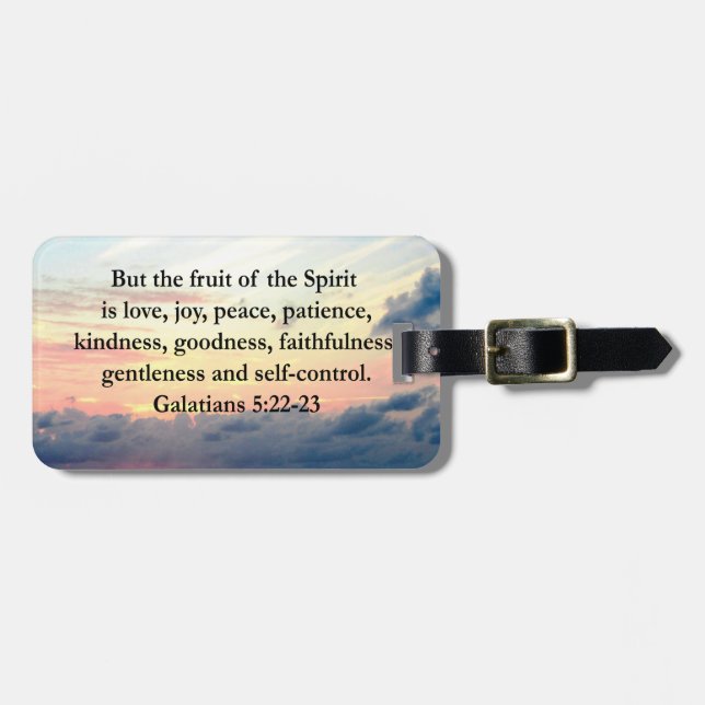 BEAUTIFUL GALATIANS FRUITS OF THE SPIRIT LUGGAGE TAG (Front Horizontal)