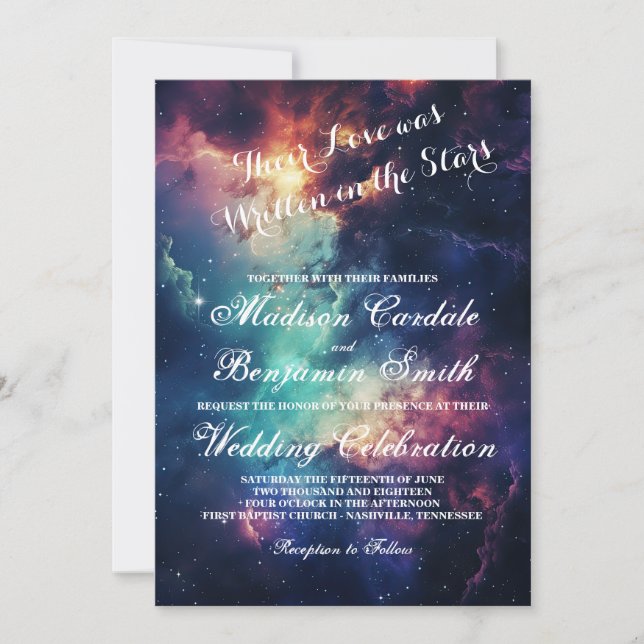Beautiful Galaxy Celestial Under the Stars Wedding Invitation (Front)
