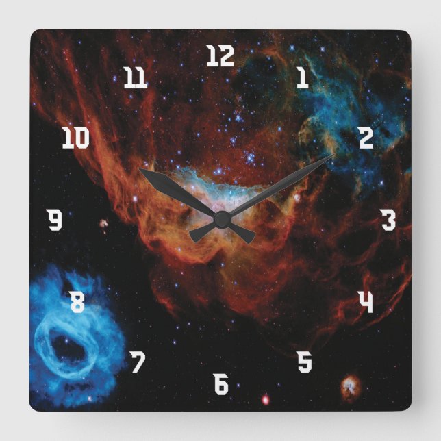 Beautiful Galaxy Square Wall Clock (Front)