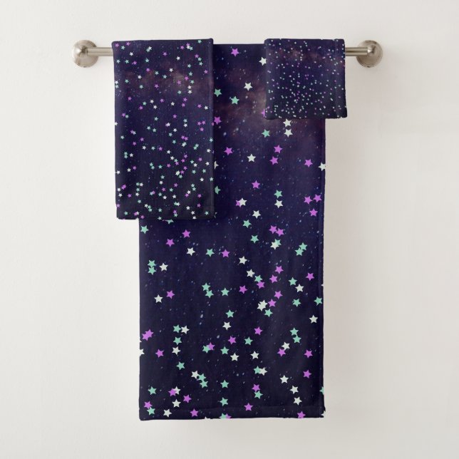 Beautiful galaxy,stars bath towel set (Insitu)