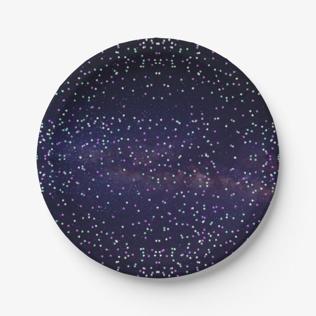 Beautiful galaxy,stars paper plate (Front)