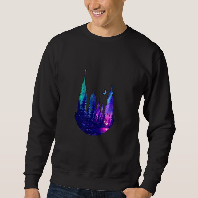 Beautiful Galaxy Wood Castle Sweatshirt (Front)
