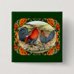 Beautiful Game Fowl 15 Cm Square Badge