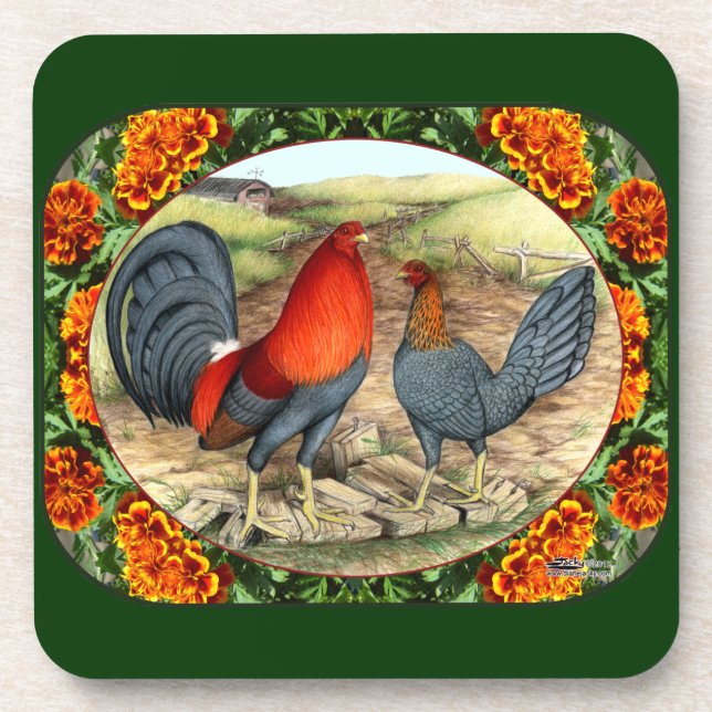 Beautiful Game Fowl Coaster (Front)