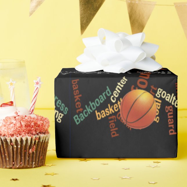 Beautiful Game I love Basketball Wrapping Paper (Birthday Party)