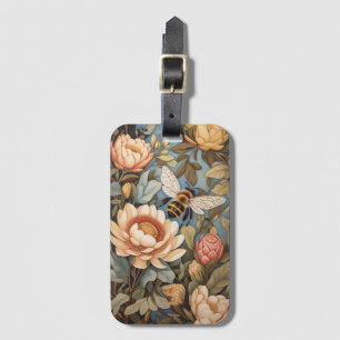 Beautiful Garden Bee With Protea Flowers Luggage Tag
