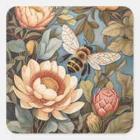 Beautiful Garden Bee With Protea Flowers