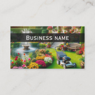 Beautiful Garden Lawn Care Busines Card