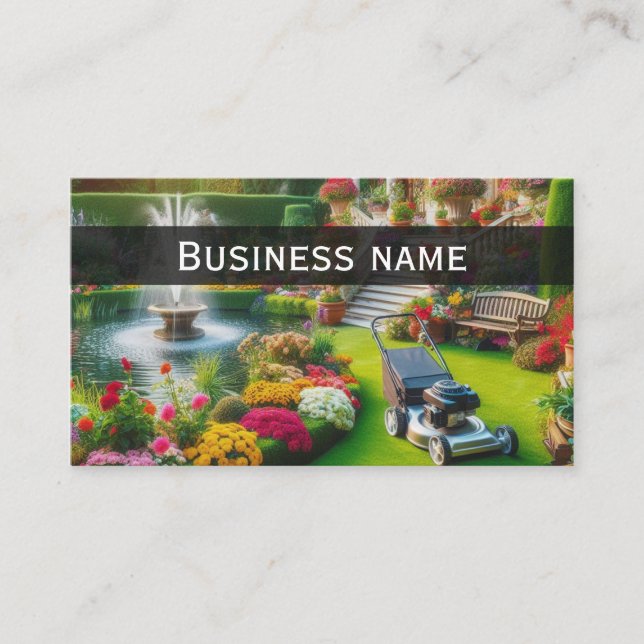 Beautiful Garden Lawn Care Business Card (Front)