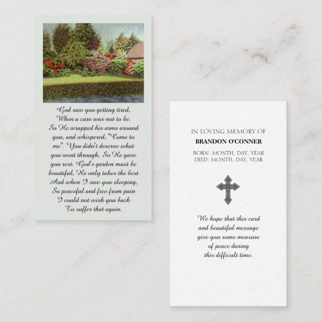 Beautiful Garden Scene Purple Red Blue Green Business Card (Front/Back)